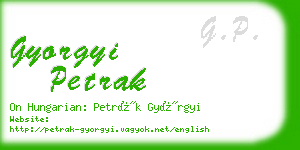 gyorgyi petrak business card